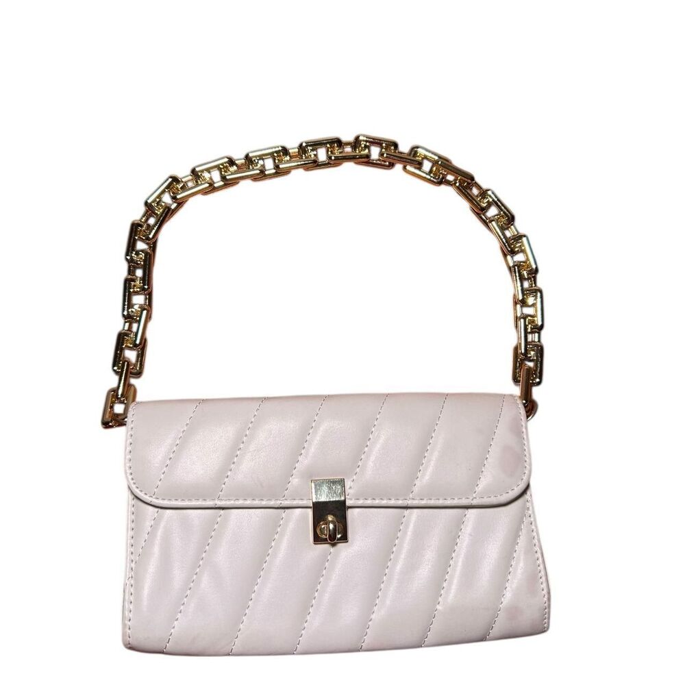 Nasty-gal Women's White and Gold Bag